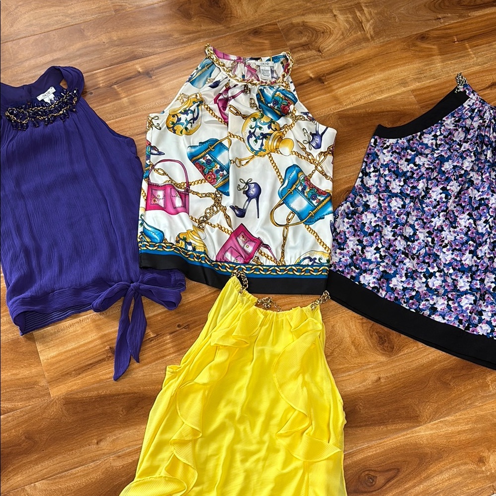 Cache Women's Tops Blouses - Purple, Yellow, Multicolor